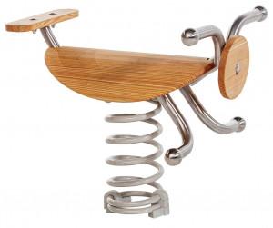 Jeu Ressort Natural - Structure en inox et assise en bois pour enfants de 3 à 12 ans_0