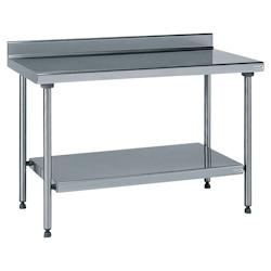 Tournus Equipement Table inox adossée avec étagère inférieure fixe longueur 1400 mm Tournus - 424993 - plastique 424993_0