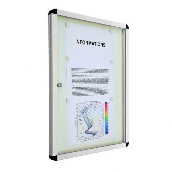 Vitrine extérieure fond métal cadre anodisé 9 x A4 - 2 serrures_0