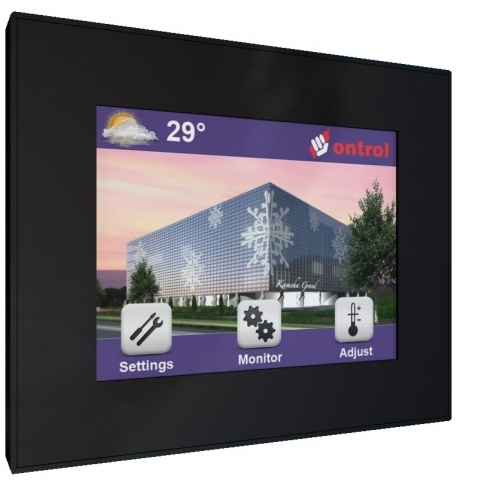 Automate programmable avec écran LCD tactile - DALI, BACnet & Modbus - 3 ports terrain - Température + Humidité relative, Noir_0