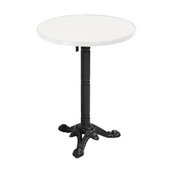 Oviala Business Table haute ronde 60 cm inclinable plateau blanc/argent et pied noir - blanc métal 112718_0