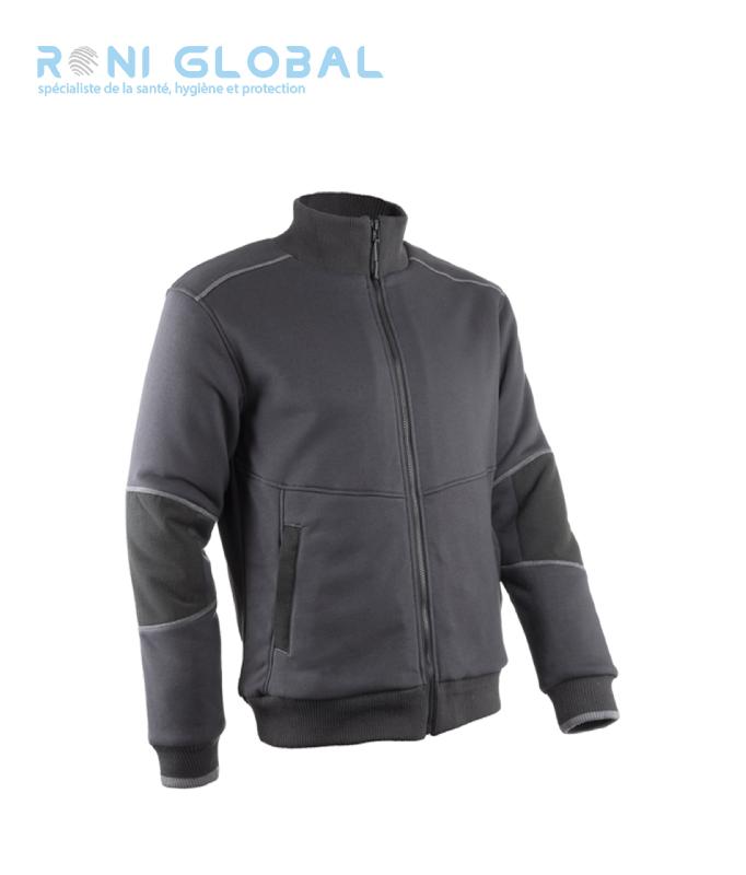 VESTE DE TRAVAIL ANTHRACITE, ANTI-FROID THERMIQUE EN COTON ET POLYESTER 2 POCHES - RAKOUN COVERGUARD_0