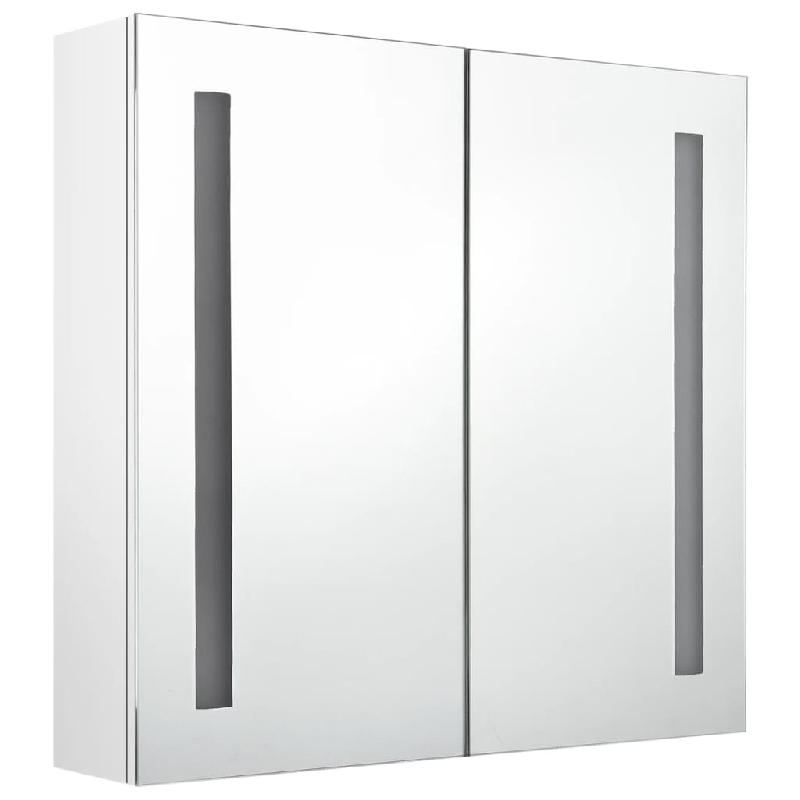 ARMOIRE DE SALLE DE BAIN À MIROIR LED BLANC BRILLANT 62 X 14 X 60 CM BLANC BRILLANT 02_0006583_0