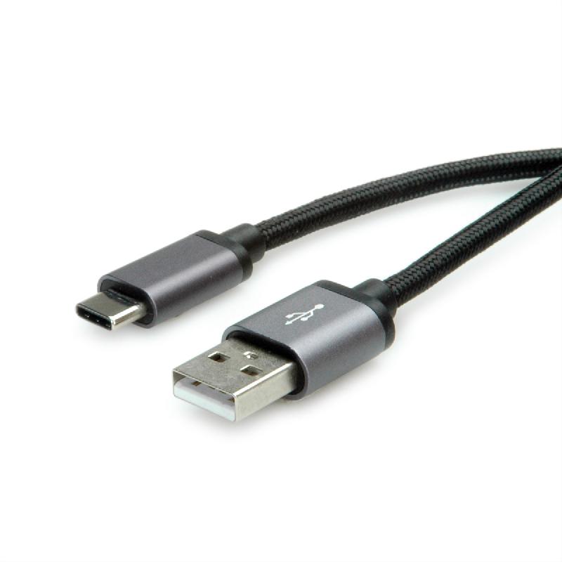ROLINE Câble USB 2.0, C-A, M/M, noir, 0,8 m_0