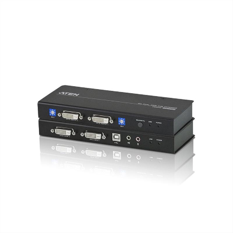 ATEN CE604 Prolongateur KVM Dual View DVI USB, audio, RS-232, 60 m_0