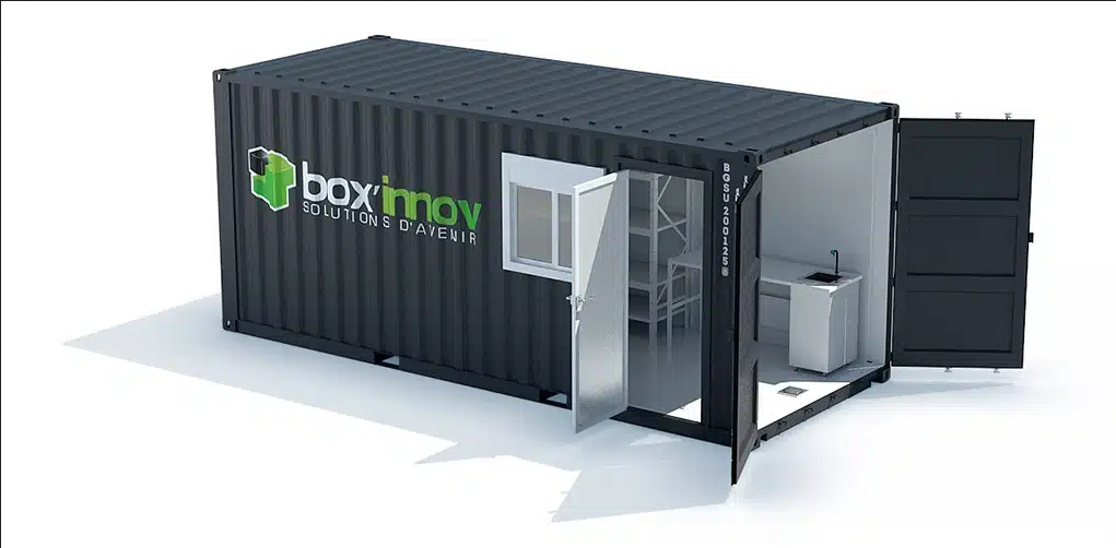 Conteneur laboratoire modulaire - Box’innov - robuste et isolé avec paillasse et sol résine_0