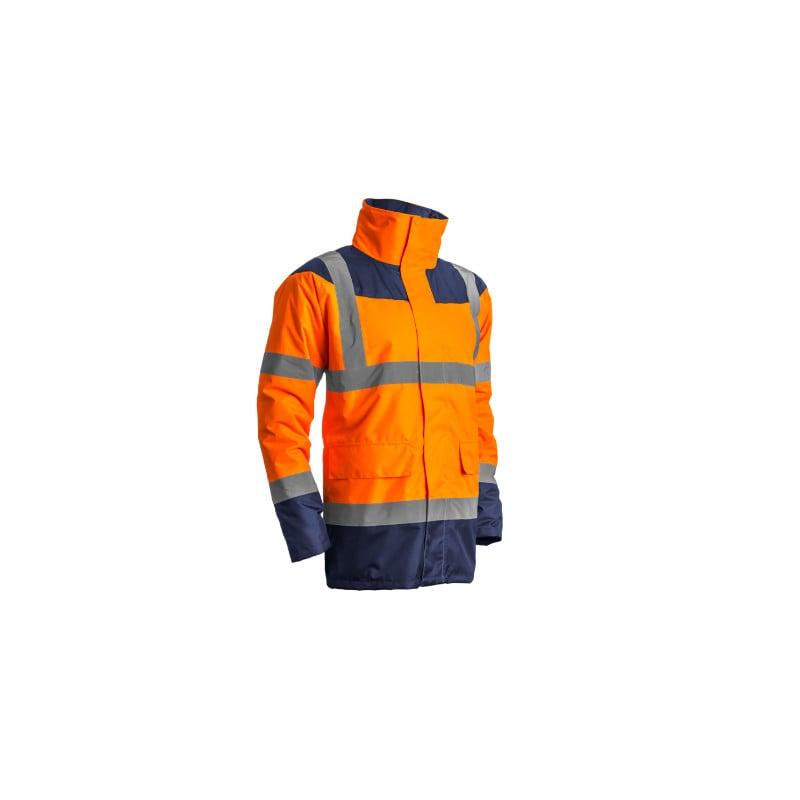 Parka - KETA - 300D Oxford 100% PES enduit PU + Matelassage 160g/m2 - Orange HV/Marine - COVERGUARD | 7KETO_0