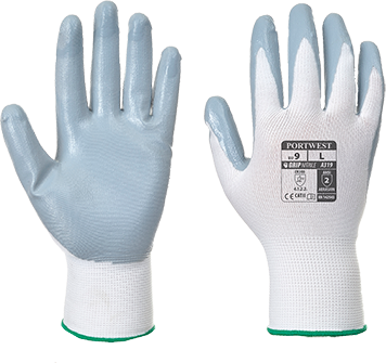 Gant flexo grip nitrile(emballage blister) gris blanc a319, m_0