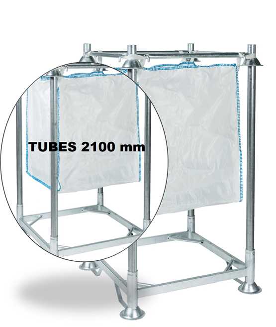 Support de conteneurs souples avec 4 tubes de gerbage longueur 2100 mm - MB11-C/TUBE2100_0