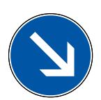 Panneau de signalisation type BK 21a1 - Contournement obligatoire par la droite_0