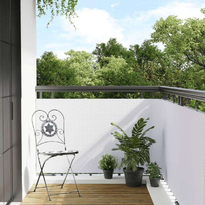 Vidaxl paravent de balcon blanc 1000x90 cm résine tressée 156293_0