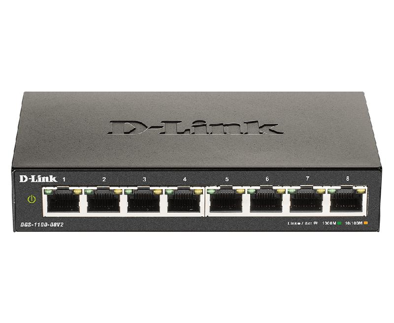 D-Link DGS-1100-08V2 commutateur réseau Géré Gigabit Ethernet (10/100/1000) Noir_0