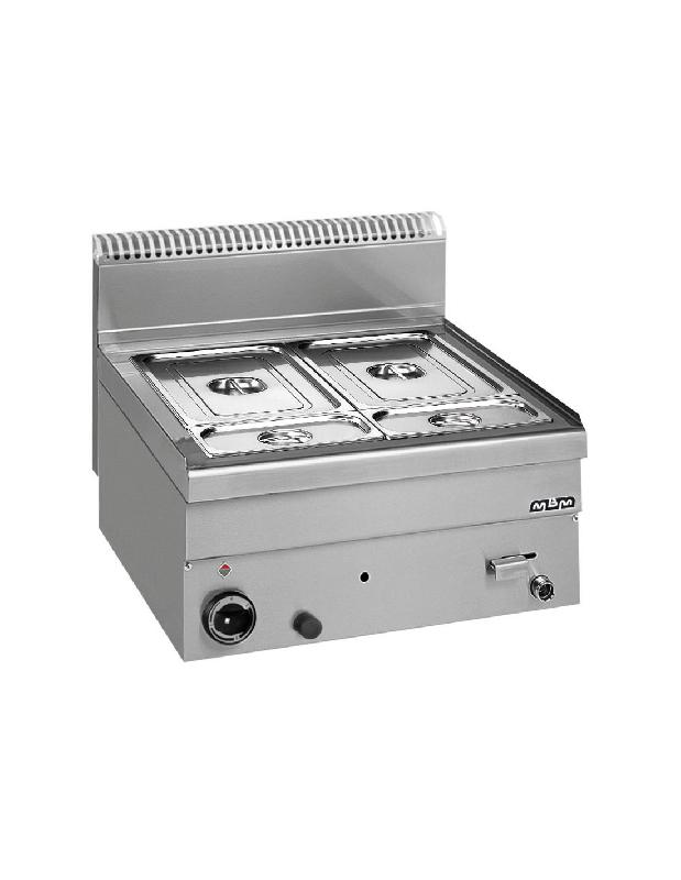 Bain marie double gaz à poser MBM - Cuve inox pour bac GN1/1 et GN1/4 - 5 Kw - Fabriqué en Italie - Régulation thermostatique de 40°C à 85°C_0