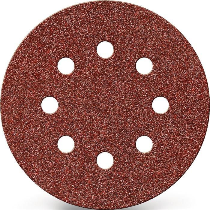 Disque abrasif Adhésif GLS 5 125 mm granulation 120 pour bois/métal corindon nombre de trous 8 PROMAT_0