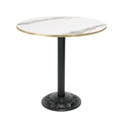 Restootab - Table style bistrot Ø70cm marbre blanc chants laiton - blanc TB-VRS-R70M-MB.BLA-LAI_0