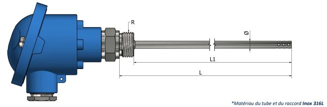 Thermocouple avec tête de raccordement Ajouré avec raccord fixe - TH23_0