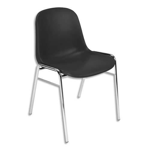 Chaise visiteur - empilable - polypropylène - noire_0