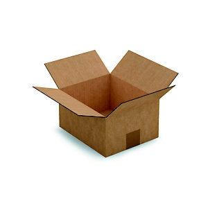 RAJA Caisse américaine carton simple cannelure - L.Int. 23 x l.19 x h.12 cm - Kraft brun - Lot de 25_0