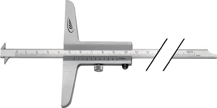 Jauge de profondeur DIN862 300 mm règle de mesure à  déport 8 x 3 mm HELIOS PREISSER_0