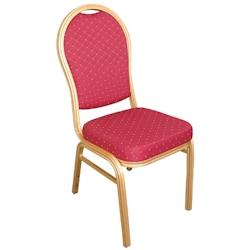 Chaises de banquet en aluminium dossier arrondi Bolero rouges  (Lot de 4) - U525_0