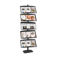 Edimeta Présentoir vitrine Presse H 200 cm NOIR 5 étagères MÉTAL NOIR - noir métal 214175MNR_0