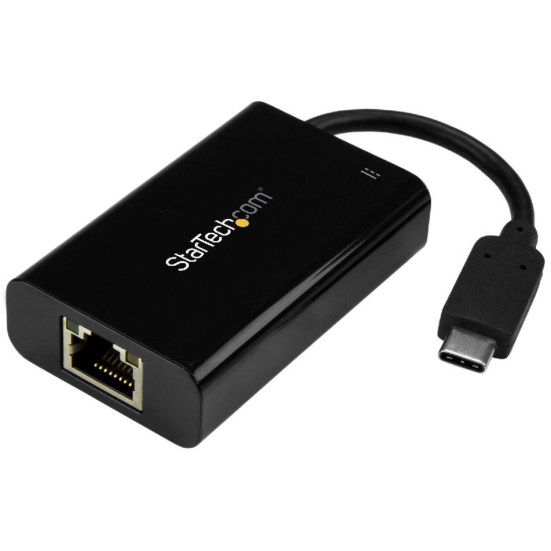 StarTech.Com Adaptateur/Convertisseur USB C vers Gigabit Ethernet avec PD 2.0 - 1Gbps USB 3.1 Type C vers RJ45 LAN avec Alimentation - TB3 Compatible/ MacBook Pro Chromebook_0