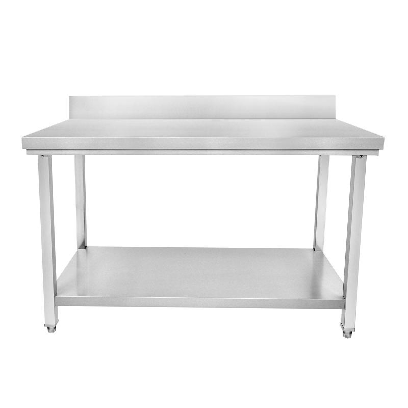 Table inox avec étagère en dessous et dosseret 1200x600mm - STTB-126-CT_0