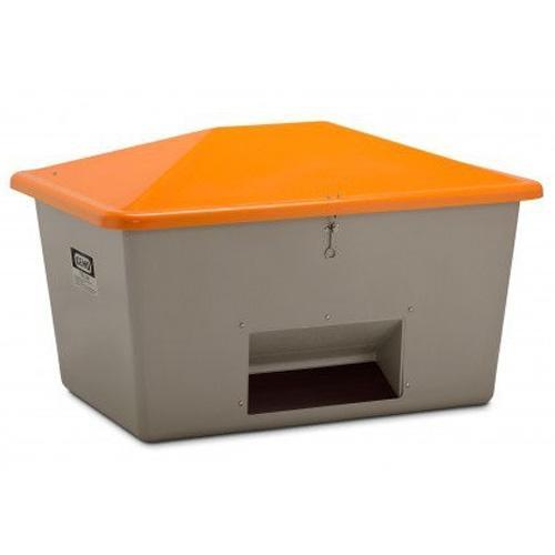 Bac à sel PFV 1 100 litres avec ouverture d'écoulement - Pour sable, sel, granulats, absorbant - CEMO - 7436_0