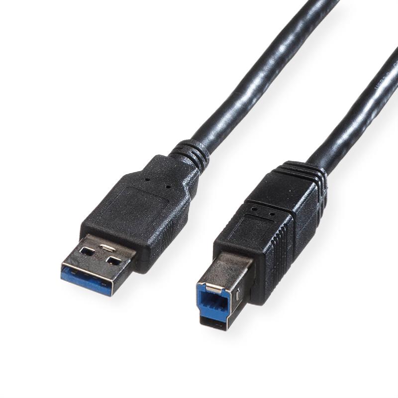 ROLINE Câble USB 3.2 Gen 1 Type A-B, noir, 0,8 m_0
