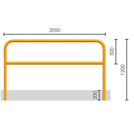 Barrière de sécurité à sceller - acier galvanisé 2000mm - tube Ø60mm - protection zones à risques_0