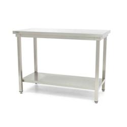 Maxima Table en acier inoxydable - 140 x 60 cm - hauteur réglable - avec étagère de rangement - 3701117756251_0