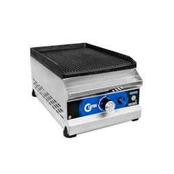 Cleiton® - Plaques de cuisson à gaz rainurée en fer 30 cm / Plaques de cuisson professionnel pour la restauration à chauffe rapide_0