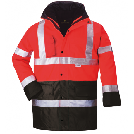 Parka polyester 4 en 1 HI WAY Hi-Viz - rouge / noire - Coverguard | 70580_0