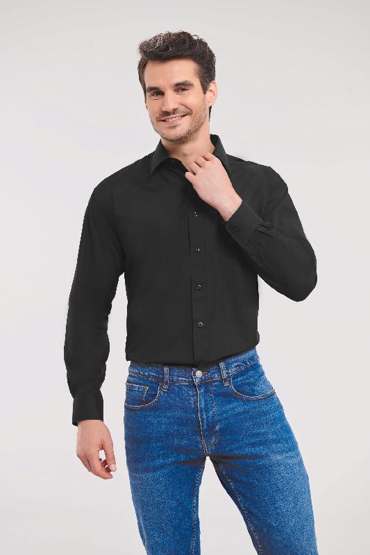 Chemise homme popeline polycoton manches longues -  Réf: RU934M_0