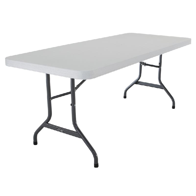 Table pliante rectangulaire 183cm (blanc) / 8 personnes_0