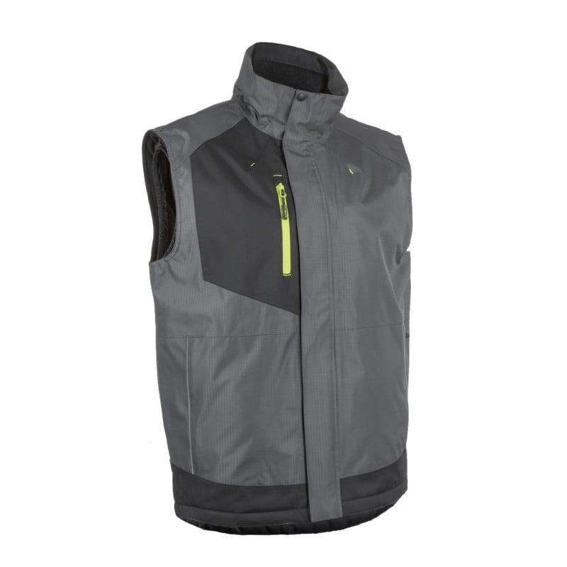 Gilet froid - AZUKI - Ripstop 100% PES enduit PVC + Doublure polaire 300g/m2 - Gris/Lime - COVERGUARD | 5AZU450_0