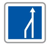 Panneau de signalisation indication: Réduction du nombre de voies - C28 ex.1_0