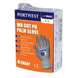 Portwest - Gants anti coupures MR enduit PU emballés individuellement Gris Taille 10 - 5036108274505_0