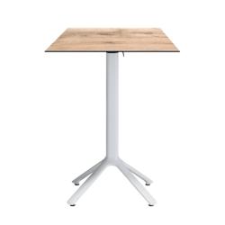 Restootab - Table haute pliable Nemo blanche pour extérieur bois clair 60x60 - marron TB-NEMFF1-6060C-TAN.NAT_0