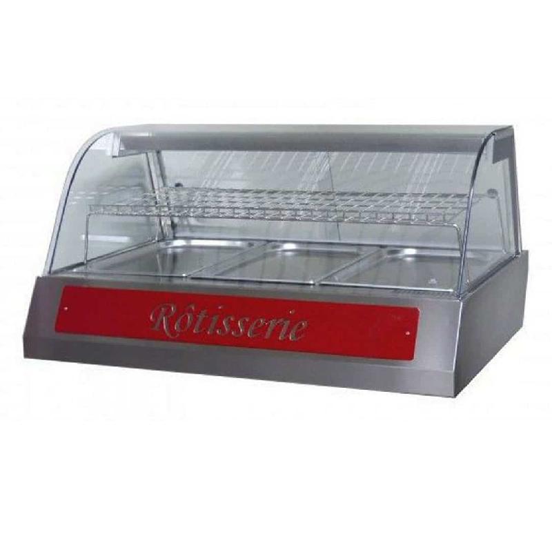 Vitrine de présentation inox 3 bacs GN 1/1 (Couleur: Rouge Réf - MAPHOT1080-3003-rg-12)_0