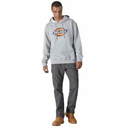 Dickies - Sweat-shirt à capuche fris chiné LOGO GRAPHIC Gris Chiné Taille S - S 0889440599288_0