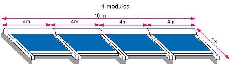 Store de Toit Toile UO Best Acrylique Extérieur 4 Modules Motorisés pour Véranda & Pergola Sur Mesure Référence: store de toit UO Best 4 modules_0