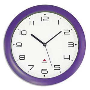 Alba horloge murale hornew silencieuse prune, pile aa non fournie - diamètre 30 cm_0