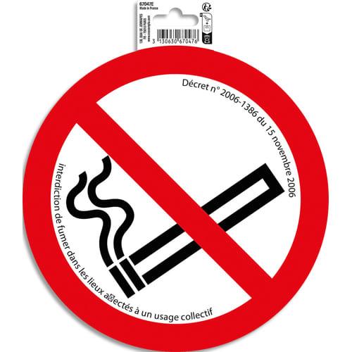 Exacompta panneau pvc adhésif antidérapant défense de fumer (avec décret) 20 cm 67047e_0