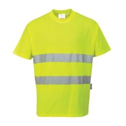 Portwest - Tee-shirt manches courtes en coton avec bandes réfléchissantes COMFORT HV Jaune Taille L - L 5036108216727_0