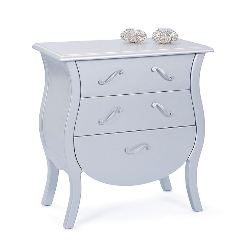 Commode baroque 3 tiroirs vivaldi 70cm argent - paris prix