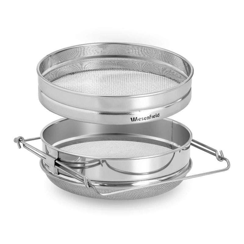 PASSOIRE INOX À COULISSE SIMPLE TAMIS MAILLE FINE DIAMÈTRE 25CM