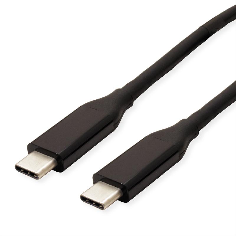 VALUE Câble USB4 Gen 3, avec Power Delivery 20V5A, Emark, C-C, M/M, 40 Gbit/s , noir, 0,8 m_0