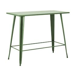 Oviala Business Table haute de jardin en acier vert cactus - Oviala - vert acier 112148_0