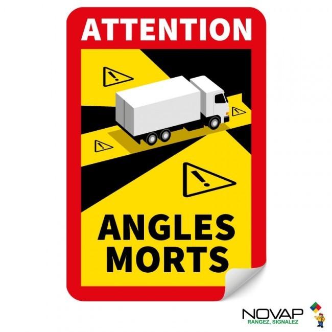 Panneaux adhésifs marquage obligatoire angles morts pour camions - ADPNG-NV02/CAAM_0